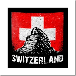 Switzerland Mountain flag Posters and Art